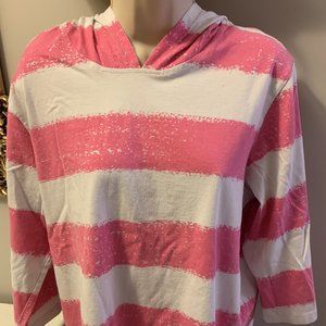 Pink Striped Hoodie by D&Co